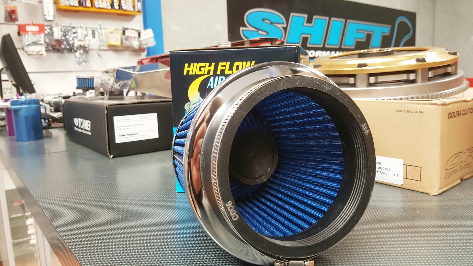 Simota 4.5 Inch Dual Entry High Flow Air Filter Blue