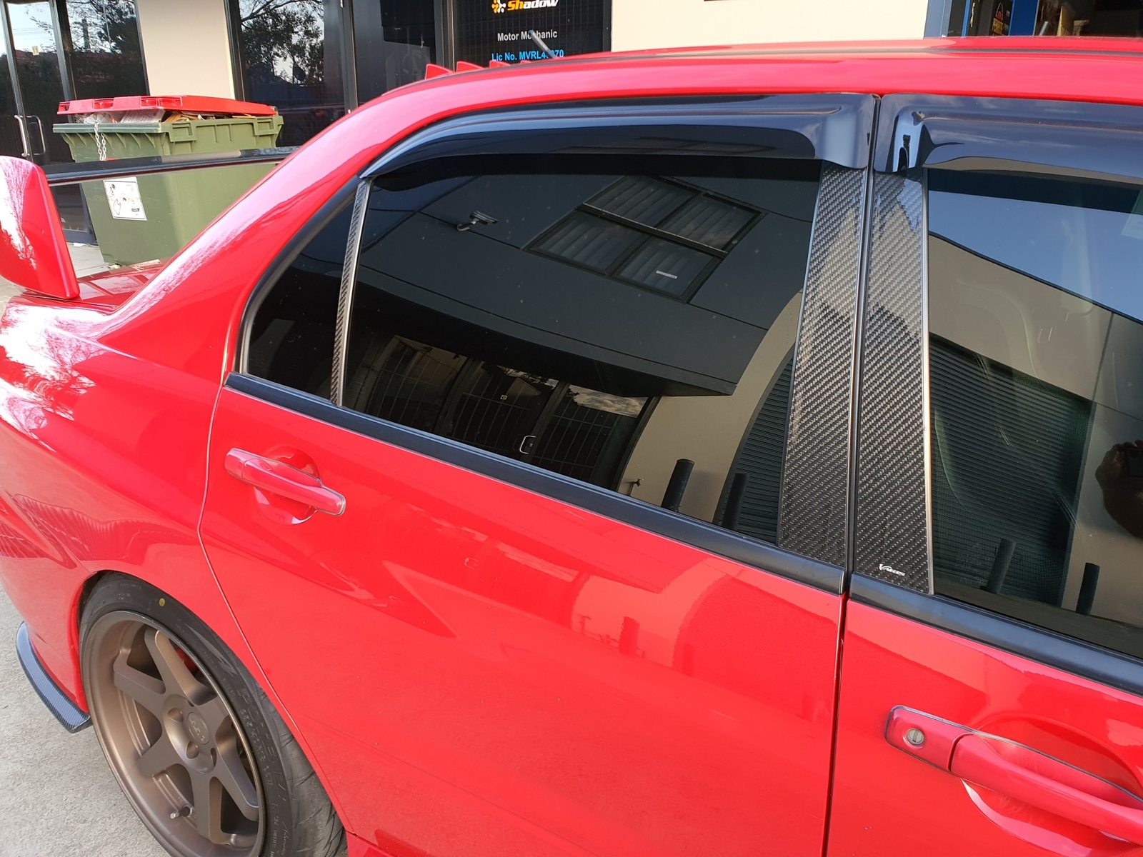 Rexpeed Varis Carbon Fiber Pillar Trim Kit EVO 7 8 9 IX.