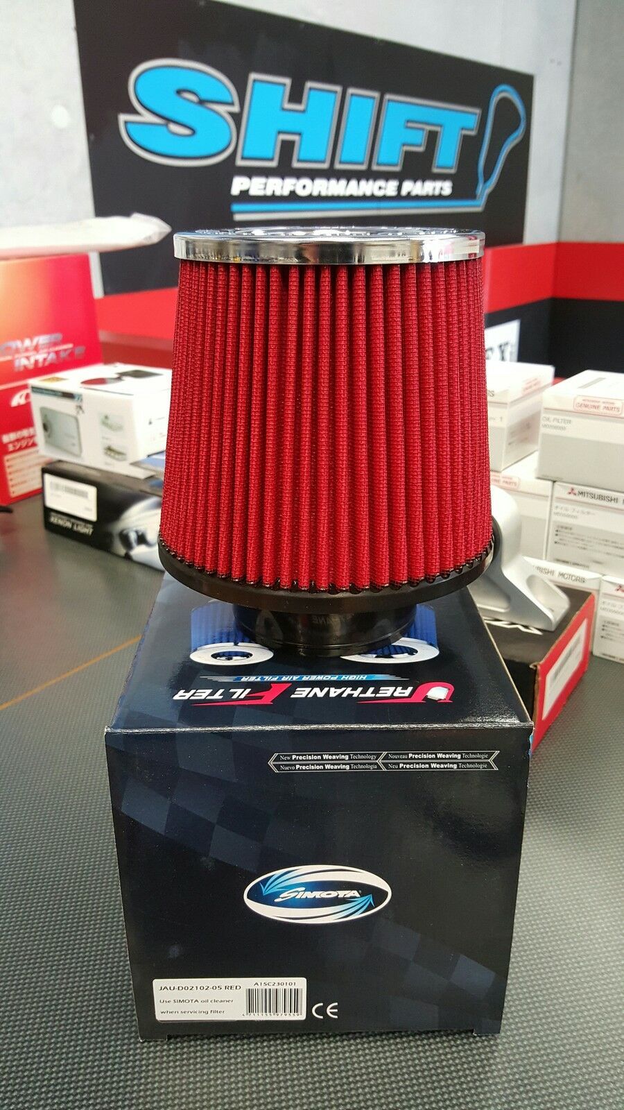 Simota Racing Dual Entry 3" Air Filter RED Width151mm x Height130mm