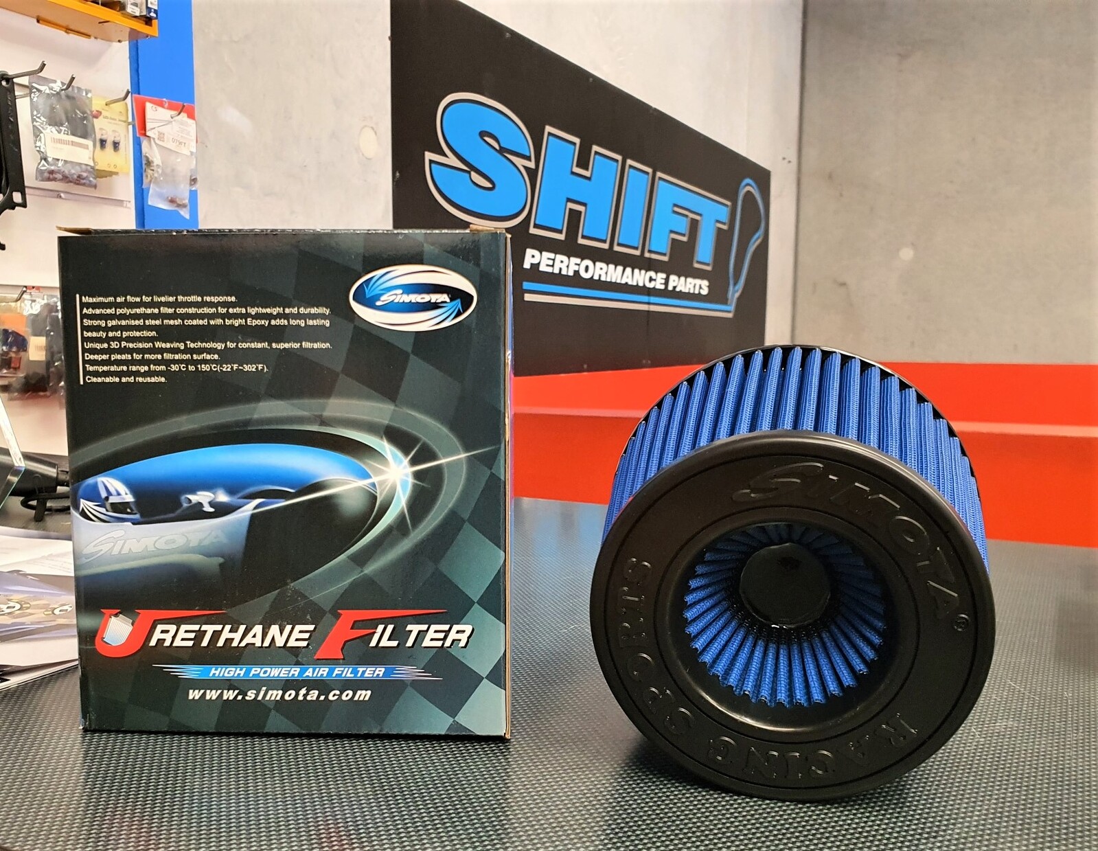 Simota 4.5 Inch Dual Entry High Flow Air Filter Blue