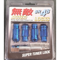 Muteki SR48 Lock Nut Set Blue M12X1.25 Suits NISSAN SUBARU SUZUKI