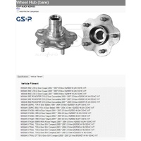 GSP Rear Wheel Hub Kit - Suits Nissan Stagea M35 NM35 2001-2007, 350Z Z33 02-09, X-TRAIL T30