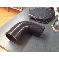 SPP Black 90 Degree Silicone Reducer 76mm to 70mm