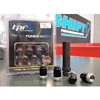 tpi Tuner Black Wheel Nuts - M12x1.25 Nissan, Subaru, Suzuki