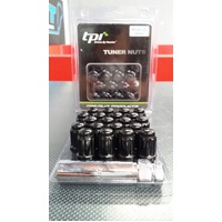 tpi Tuner Black Wheel Nuts - M12x1.5 Mitsubishi, Honda, Mazda, Toyota, Kia