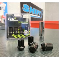 tpi Striker Black Wheel Lock Nut Set - M12x1.25 Nissan, Subaru, Suzuki