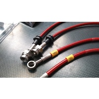 HEL Mitsubishi EVO 8/9 Braided Brake Line Kit - Trans Red