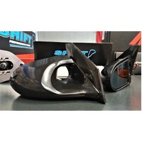 SPP EVO Black Aero Style Mirrors - Suits Mitsubishi Lancer EVO 7, 8, 9, 9 Wagon.