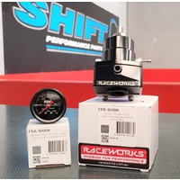 Raceworks EFI Adjustable Fuel Pressure Regulator & Gauge