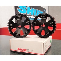 Kelford Black Adjustable Cam Gears - Suits Mitsubishi 4G63 DOHC engines (EVO 1-9)