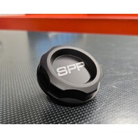SPP Black Billet Oil Cap - Suits Mitsubishi Lancer, EVO, Mirage, FTO, GTO, Colt