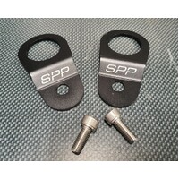 SPP EVO Black Radiator Bracket Kit - Suits Mitsubishi EVO 7, 8, 9, CT9W Wagon