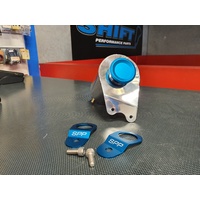 SPP Aluminium Radiator Overflow Bottle & Stays - L-Blue - Mitsubishi EVO 7, 8, 9 IX