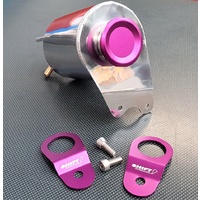 SPP EVO 7-9 Aluminium Radiator Overflow Bottle & Purple Stays -  Suits Mitsubishi EVO 7, 8, 9, 9 Wagon