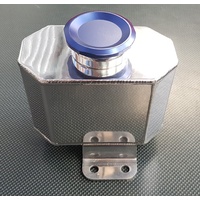 SPP Polished/Blue Radiator Overflow Tank - Suits Mitsubishi EVO 4/5/6