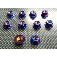SPP Titanium Hex Flange Nut Kit - Size M6 x 1.0