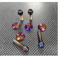 SPP EVO Cam Gear Cover Titanium Blue Conical Bolts  - Suits Mitsubishi EVO 4, 5, 6, 7, 8, 9, 9 Wagon