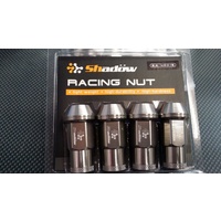 Shadow Racing Wheel Nuts - Gunmetal - M12 x 1.5P suits Mitsubishi Honda Toyota Mazda