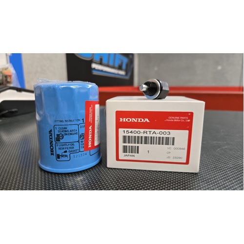 Honda Oil Filter & Magnetic Sump Plug - Suits B16, B18, B20, K20, K24, FL5, FK8 Integra Civic Accord