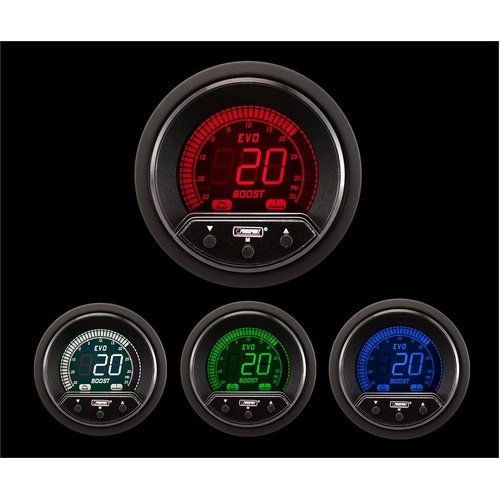 Prosport 52mm Premium EVO Digital Boost Gauge Kit - 4 Colour Display