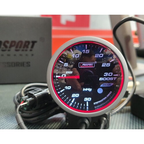 Prosport WRC 60mm Boost Gauge - White & Blue & Amber LED Back light