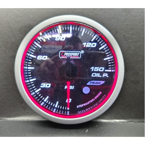 Prosport WRC 60mm Oil Pressure Gauge - White & Blue & Amber LED Back light