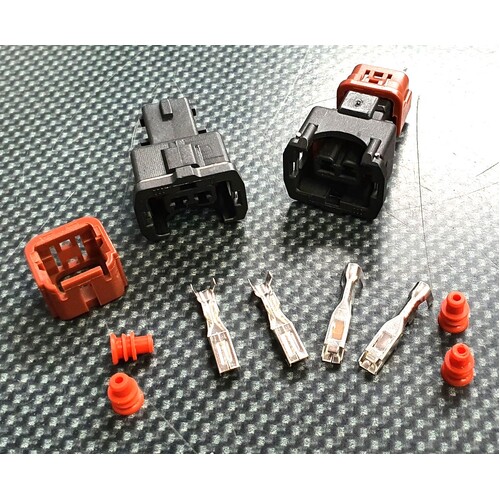 SPP EV1 Injector Connector 2pc Plug Kit - Bosch Style EVO 4-9, R32-R34 Skyline GTR