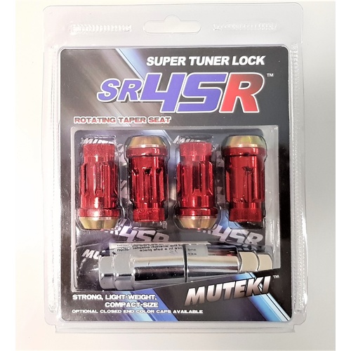 Muteki SR45R Lock Nut Set Red M12X1.5 Suits MITSUBISHI HONDA TOYOTA MAZDA