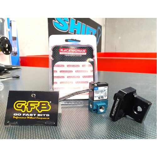 GFB 3 Port Boost Solenoid & Raceworks Solenoid Billet Mount