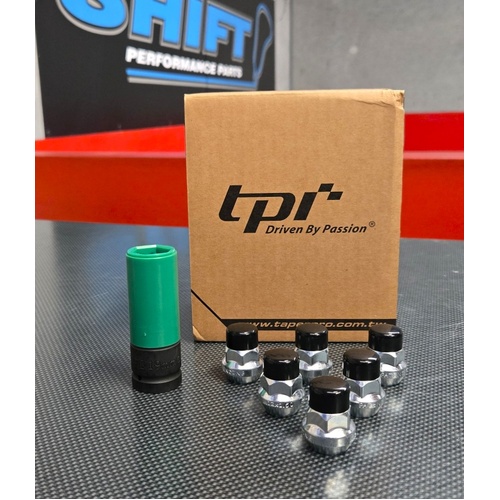 TPI Black DT NUTZ Wheel Nuts - M12x1.5 Mitsubishi, Mazda, Toyota, Honda, Kia, Hyundai