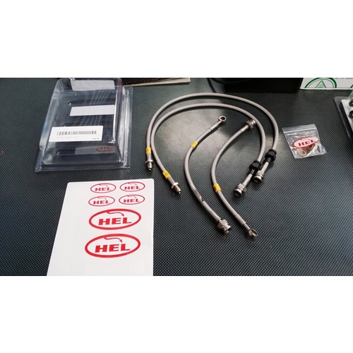 HEL Mitsubishi EVO 7 Clear Braided Brake Line Kit 