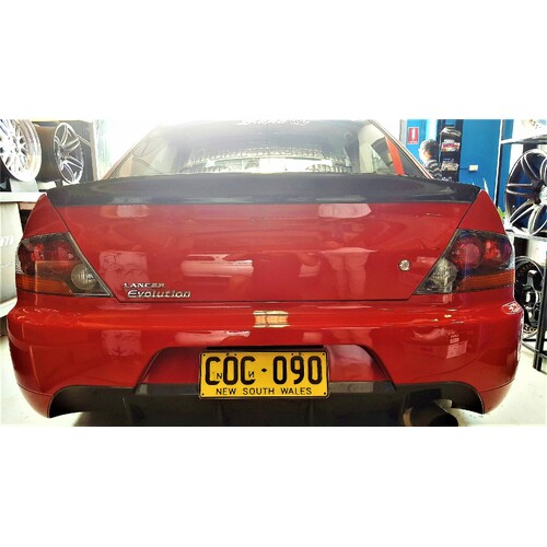 Rexpeed Type-D Carbon Boot Lip Spoiler - Suits Mitsubishi EVO 8, 8MR, 9 IX.