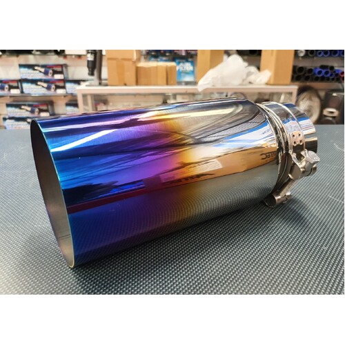 SPP Exhaust Tip - Straight Cut Burnt Blue 3.5" - 4.5"