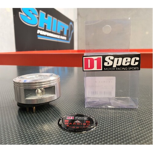 D1 Spec Silver Piston Oil Cap - Suits Mitsubishi Lancer, EVO, Mirage, FTO, GTO, Colt