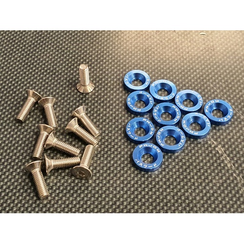 PW Fender Washer Kit Blue Silvia EVO GTR