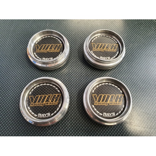 Volk Racing GT High-Type Metal Center Caps - Rays GT30 GTC GTS GTF RE30 TE37 CE28N