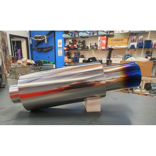 SPP 3.5" Exhaust Muffler - Burnt Finish Tip EVO SKYLINE SILVIA