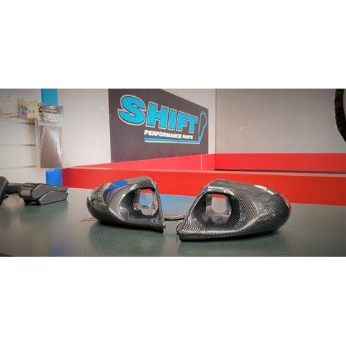 SPP Lancer Aero Style Carbon-P Mirrors - Suits Mitsubishi Lancer CC 1993 to 1996 WIRA