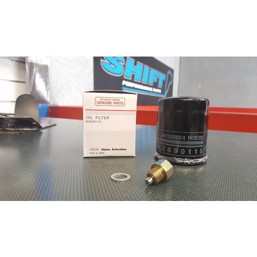 Mitsubishi Oil Filter & Magnetic Sump Plug - Suits Mitsubishi EVO 5 6 7 8 9 MR GSR 