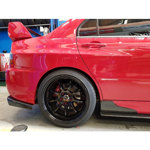 Rexpeed Carbon Fiber Side Skirt SPATS - Suits Mitsubishi EVO 7 8 8MR 9 IX