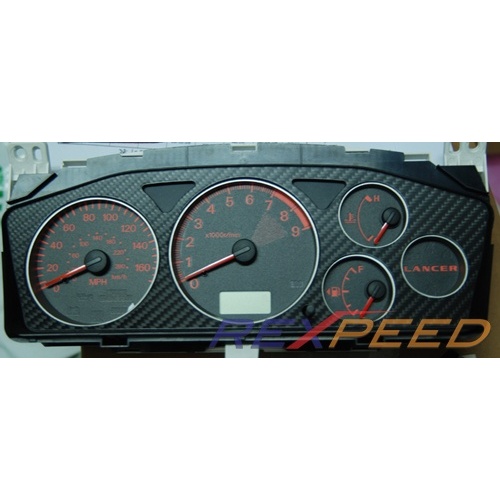 Rexpeed EVO 7-9 Carbon Gauge Cluster Overlay - Low Gloss