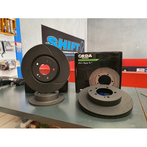 RDA EBC Front & Rear Slotted Rotors - Suits Mitsubishi EVO 5 6 7 8 9 Brembo 
