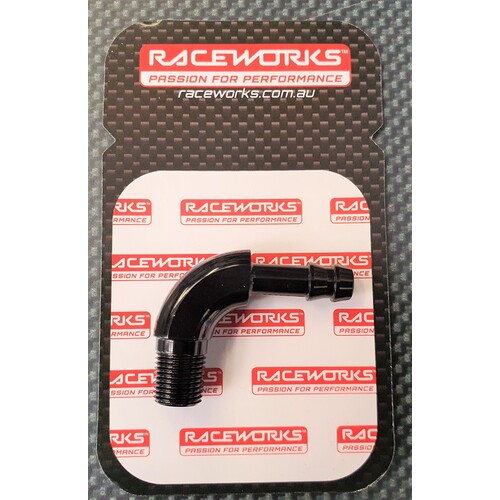 Raceworks Male NPT 1/8 To 1/4" Barb 90degree