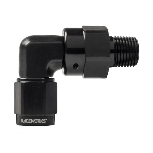 Raceworks An-6 Female Swivel To Npt Swivel 1/8in 90deg