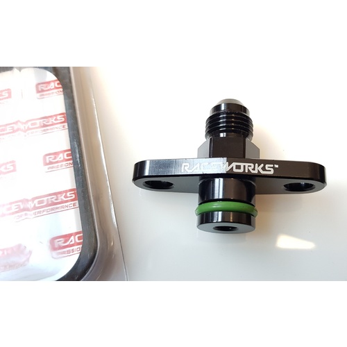 Raceworks Fuel Rail Adapter AN-6 - Mitsubishi EVO 5-9 4G63