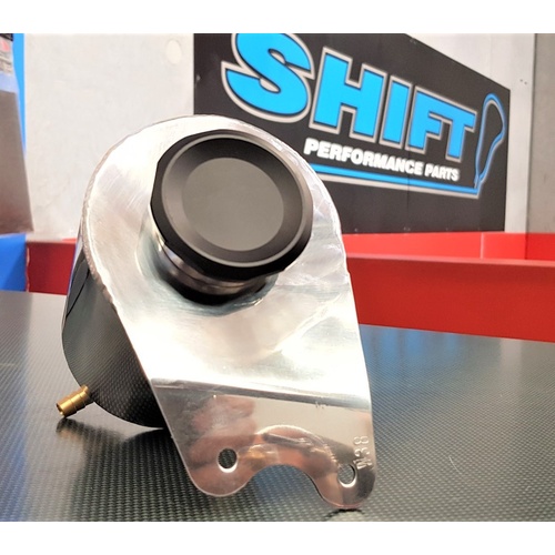 SPP Polished/Black Radiator Overflow Tank - Suits Mitsubishi EVO 7, 8, 9, CT9W