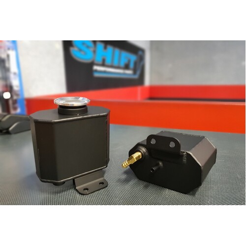 SPP Black/Polished Radiator Overflow Tank  - Suits Mitsubishi EVO 4/5/6