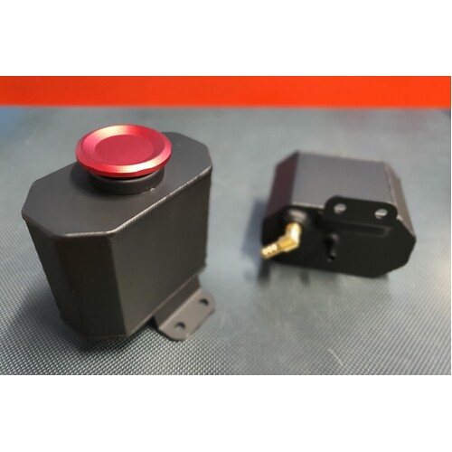 SPP Black/Red Radiator Overflow Tank - Suits Mitsubishi EVO 4/5/6