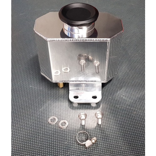 SPP Polished/Black Radiator Overflow Tank - Suits Mitsubishi EVO 4/5/6