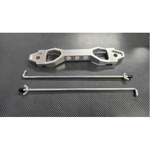 SPP Silver Billet Battery Tie Down Bracket - Long Type